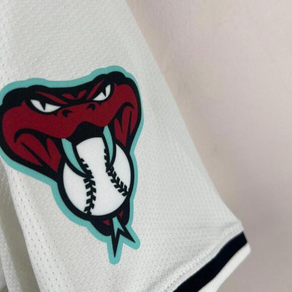 Nike MLB Arizona Diamondbacks Suarez #28 Cream Home Jersey Men’s Size L 2025 - Picture 8 of 9